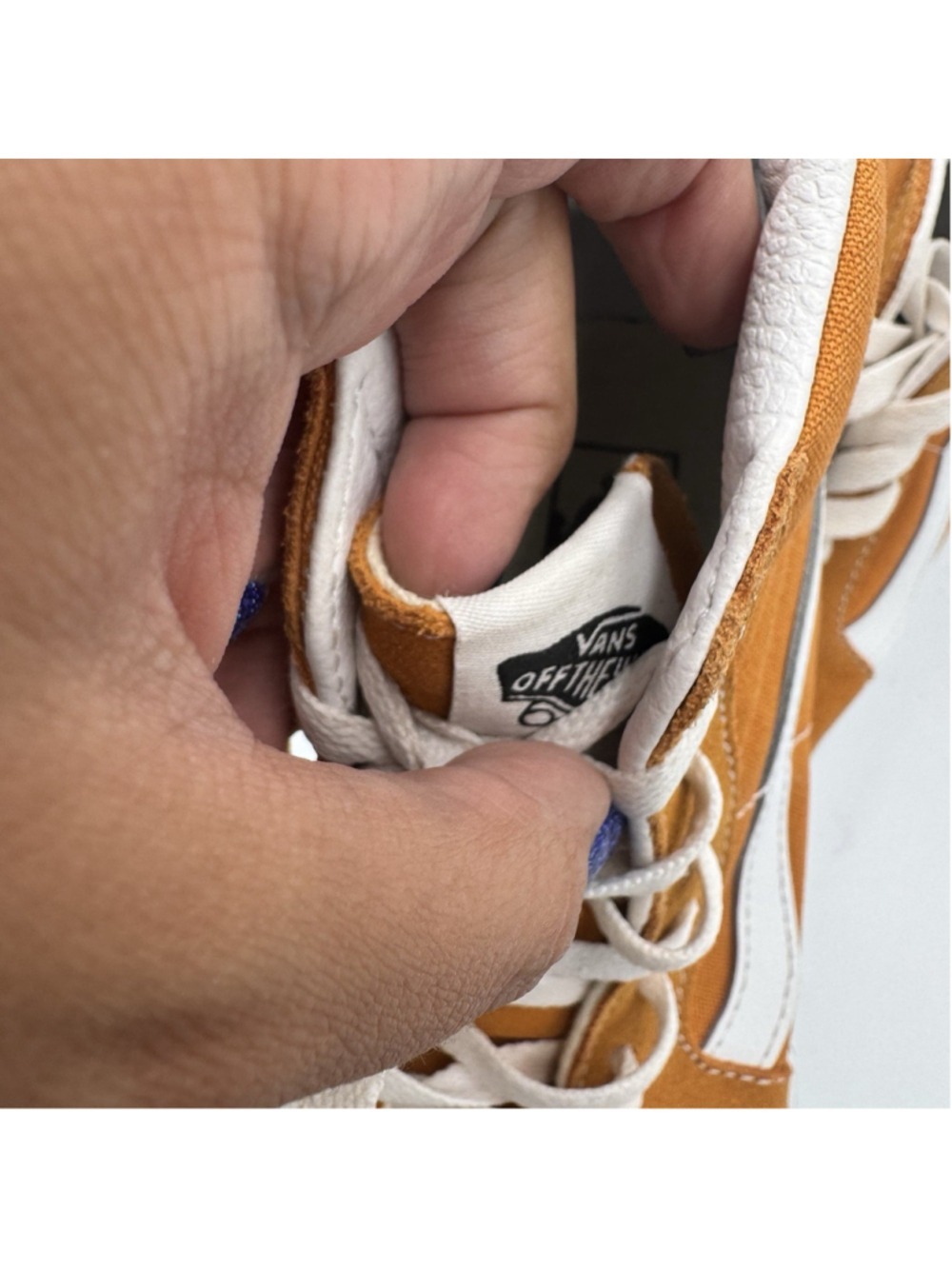 Vans Men's Sk8-Hi Suede Canvas Sneaker in Amazing Desert Sun / True White 6.5 - Picture 9 of 12